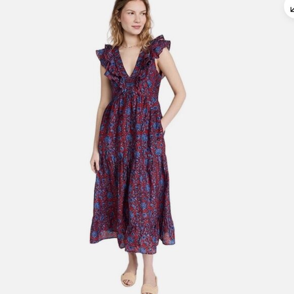 NWT Roller Rabbit Lorine Ondine Midi Ruffle Dress - Picture 1 of 5